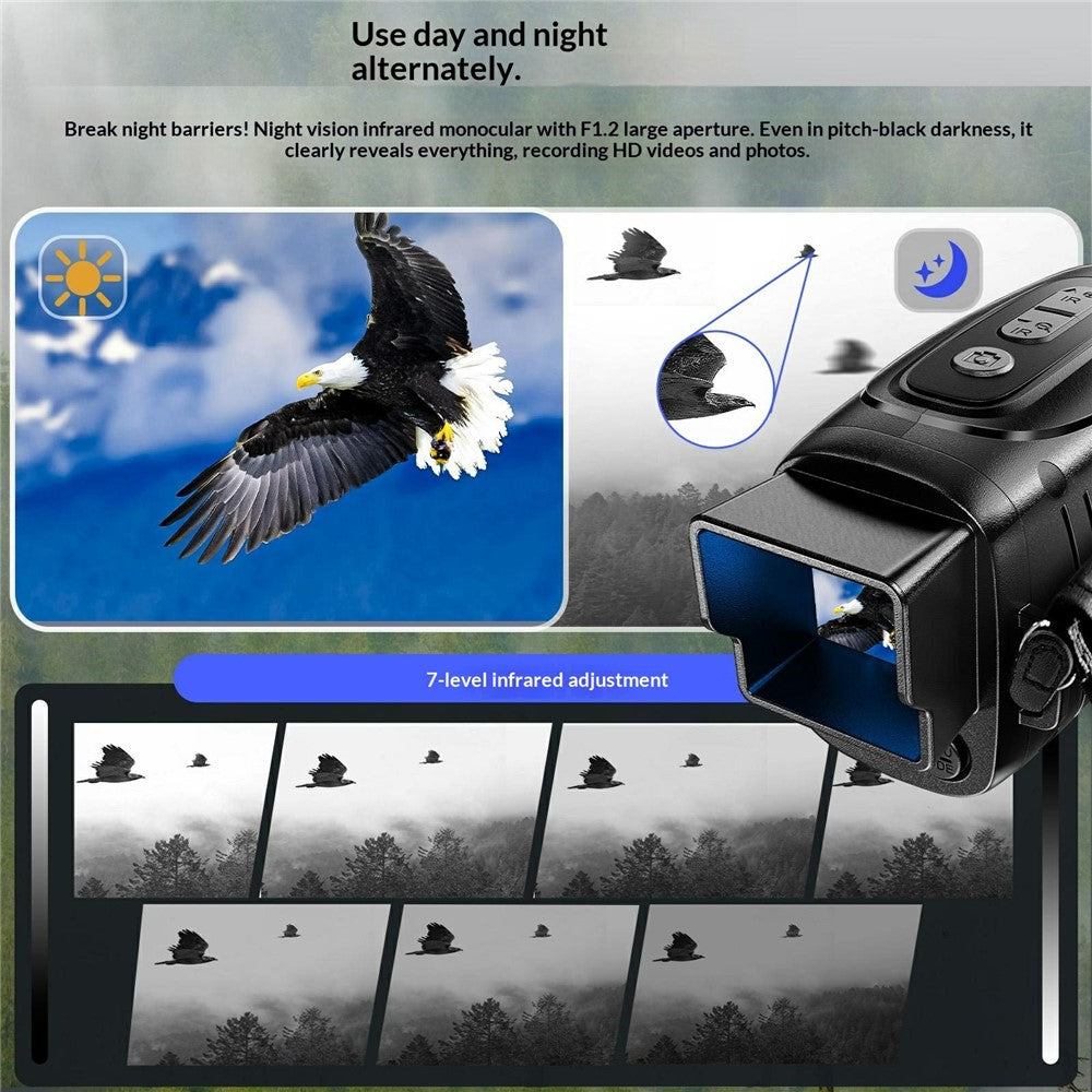 YS02 Handheld Digital Night Vision Monocular 8X Zoom Hunting Telescope with 1.5 Inch IPS Screen