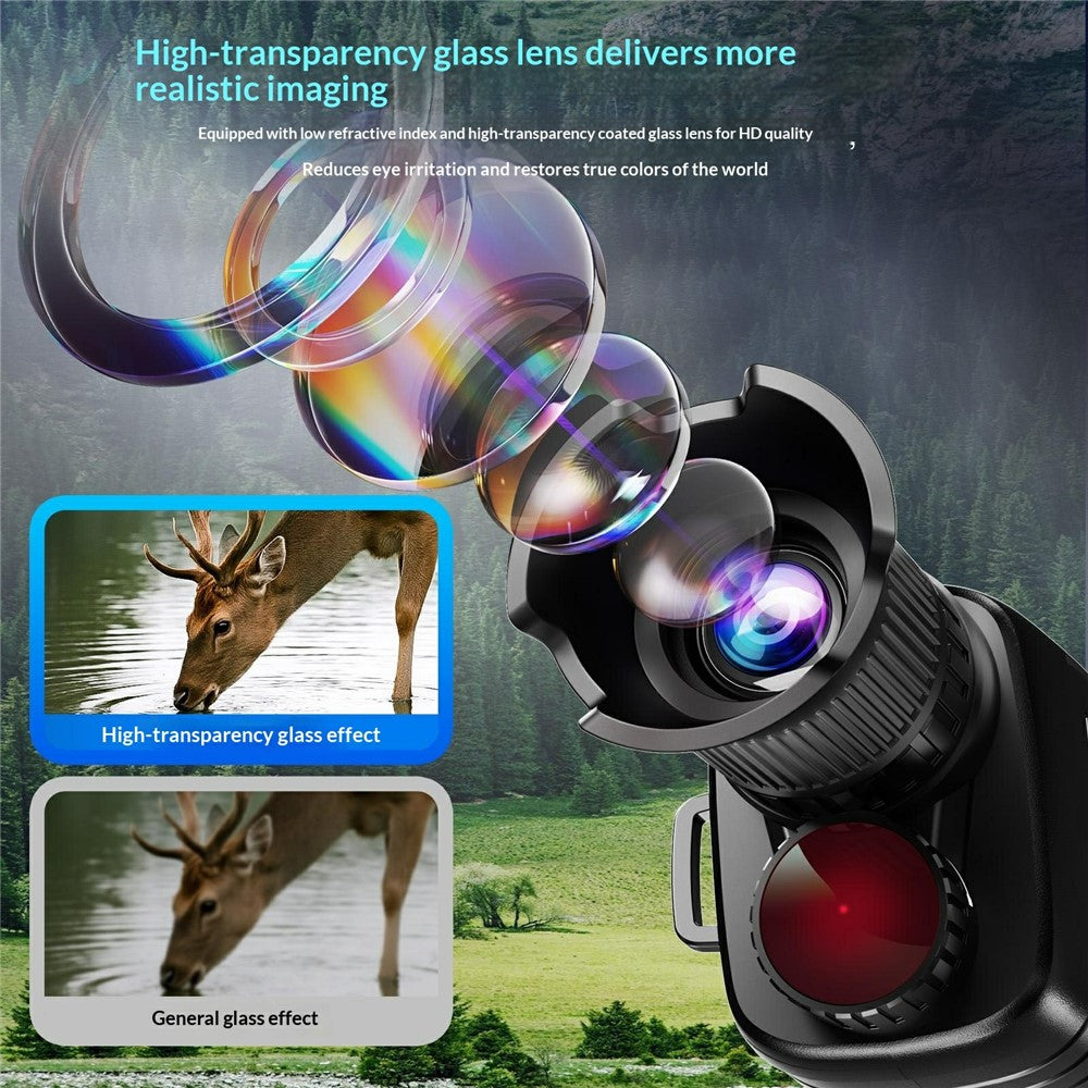 YS02 Handheld Digital Night Vision Monocular 8X Zoom Hunting Telescope with 1.5 Inch IPS Screen