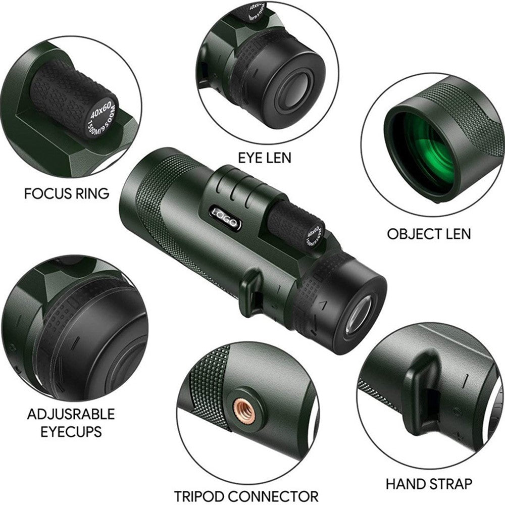 DT5060 Outdoor Night Vision 50x60 High Power Monocular HD Multilayer Green Film Telescope