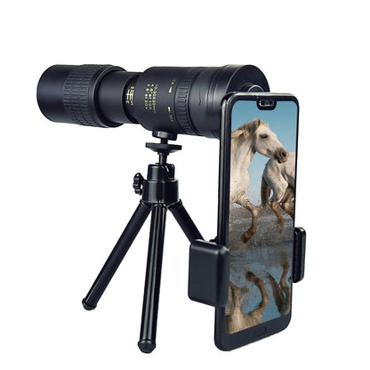 AM-D14 10-30X30 High Power Monocular Waterproof BAK4 Prism Multi-Layer Coated Monocular Double Focus Portable Monocular for Outdoor Sports