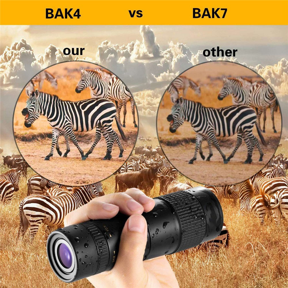 AM-D02 Portable Cell Phone Lens Monocular 10-30x40 BAK4 Prism Multi-Layer Coated Monocular Outdoor Waterproof Night Vision Monocular for Bird Watching