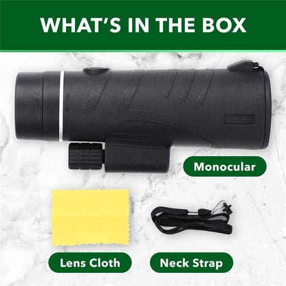 AM-D08 12X42 High Power HD Monocular Night Vision BAK4 Prism Telescope for Bird Watching, Hunting, Surveillance, Hiking