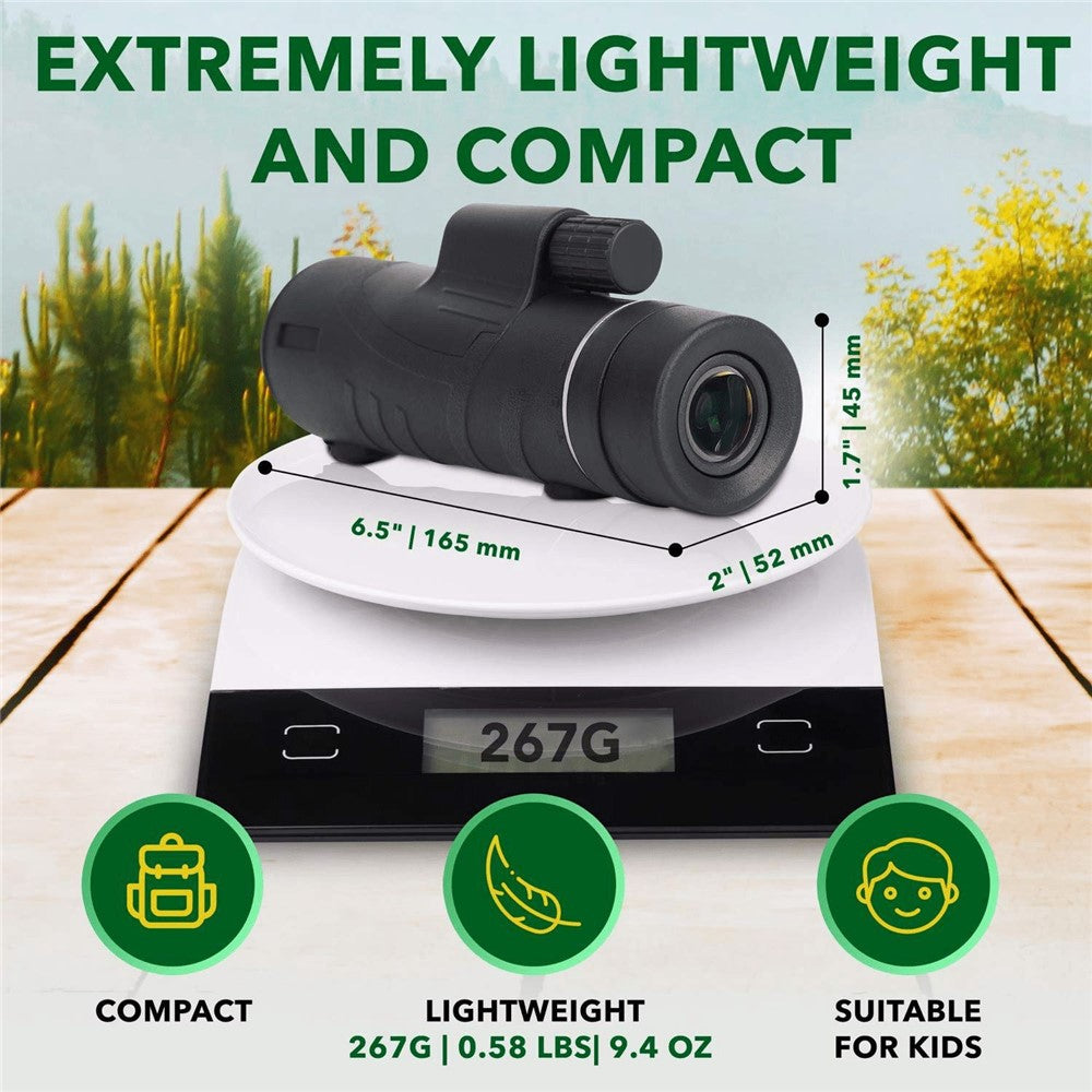 AM-D08 12X42 High Power HD Monocular Night Vision BAK4 Prism Telescope for Bird Watching, Hunting, Surveillance, Hiking