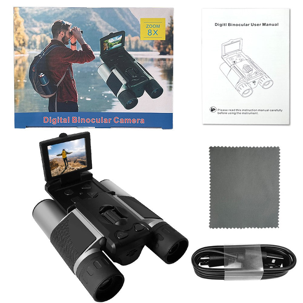 DT10 2.0" IPS LCD Screen Display Binoculars 10X HD Video Photo Recorder Binoculars for Bird Watching