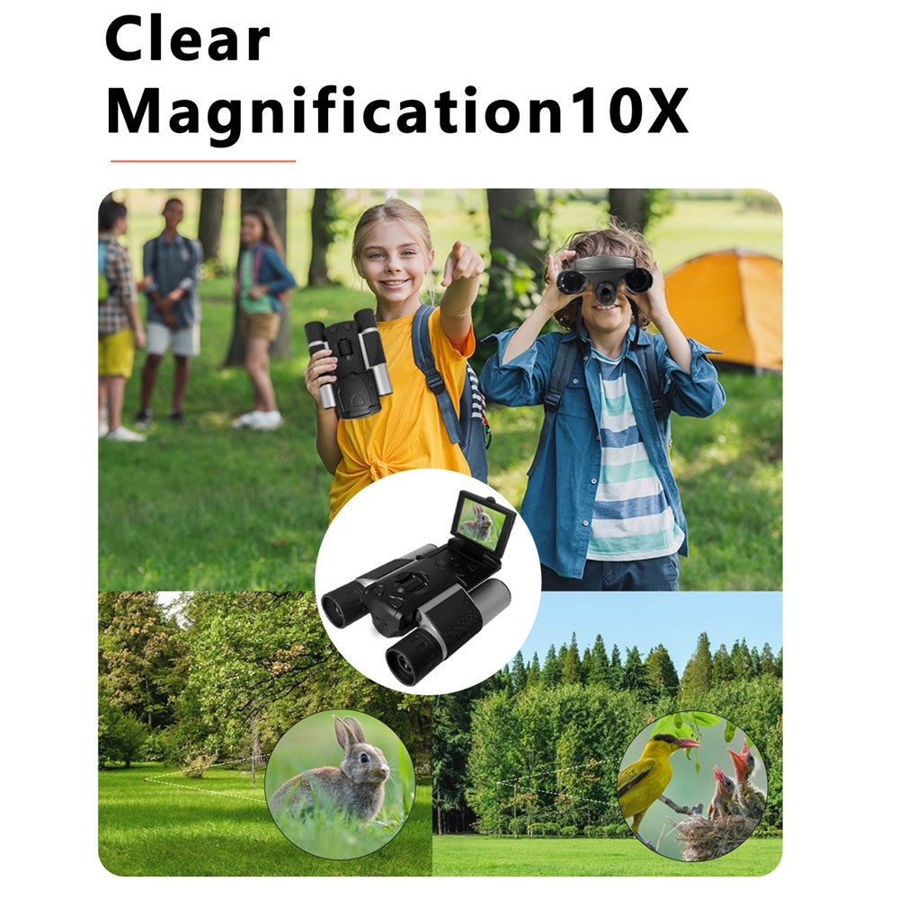 DT10 2.0" IPS LCD Screen Display Binoculars 10X HD Video Photo Recorder Binoculars for Bird Watching