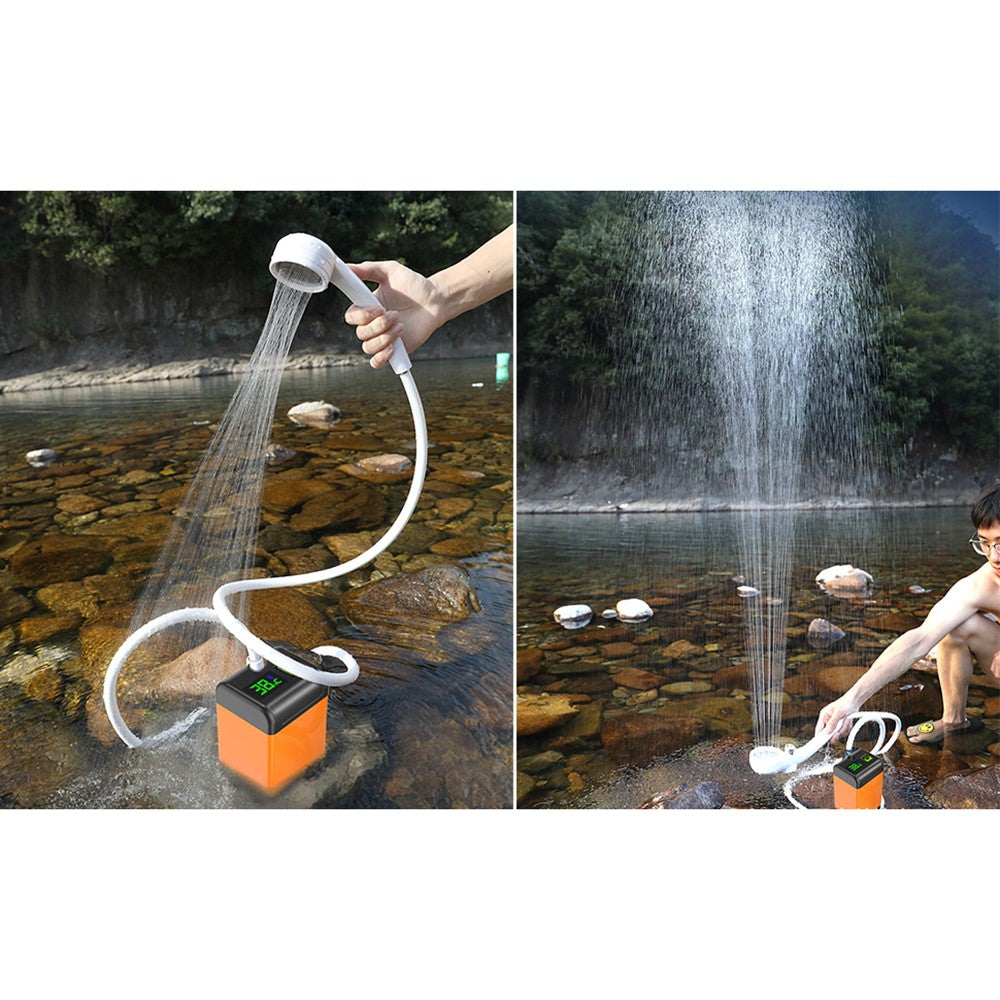 7800mAh Camping-Dusche mit Temperaturüberwachung & 3 Sprühmodi