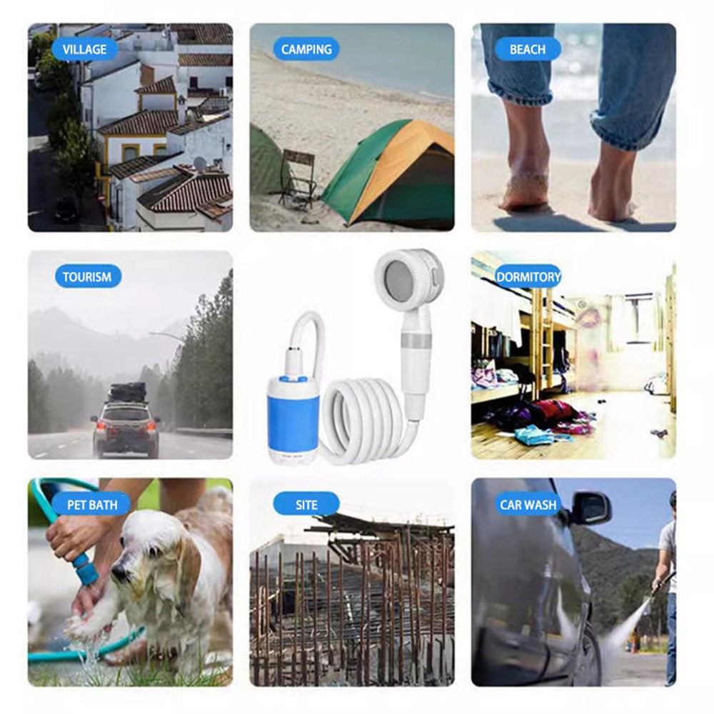 4000mAh Electric Shower Camping Portable Shower Head Pump for Outdoor Hiking Travel