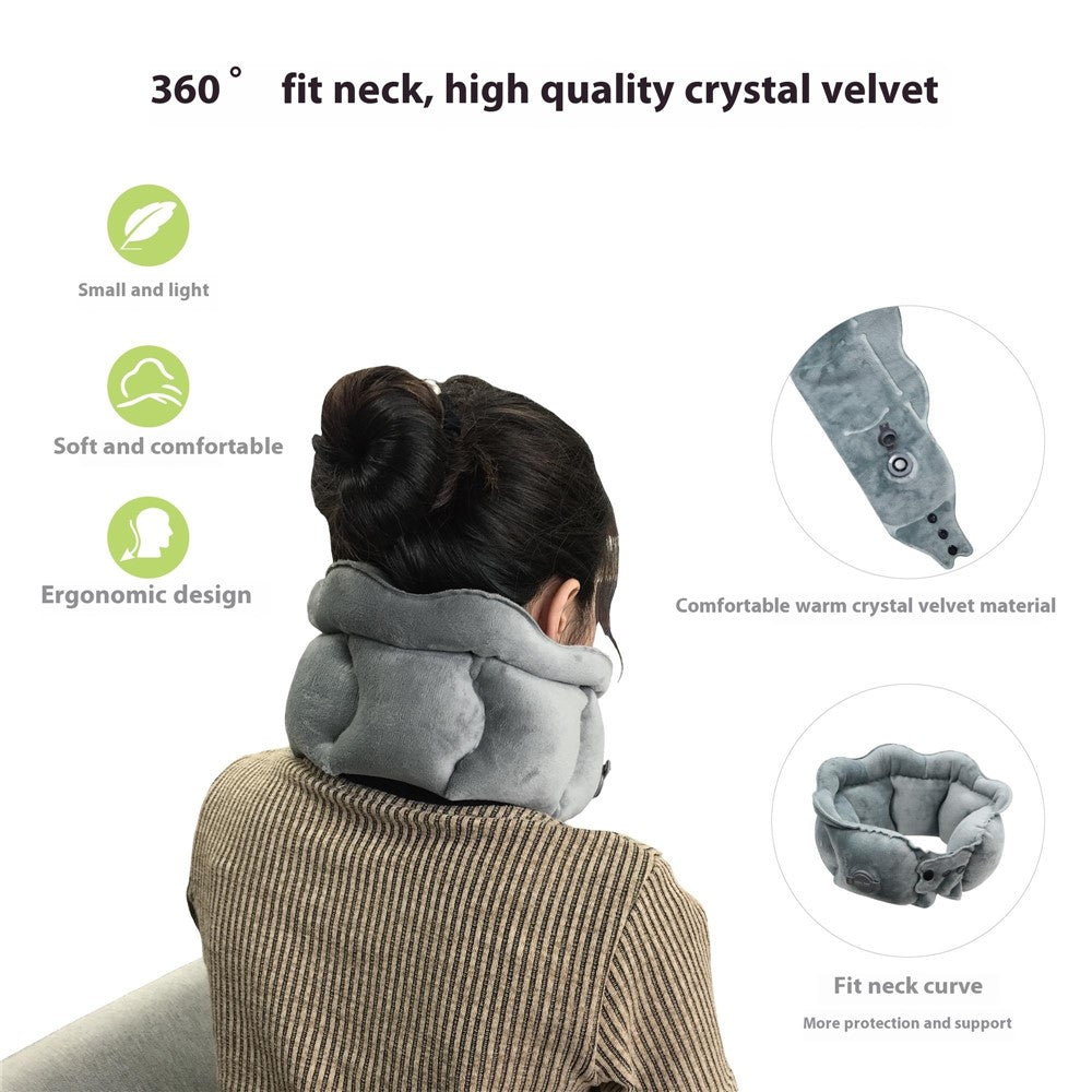 PICTET.FINO RH66 Crystal Velvet Inflatable Neck Pillow Travel-Friendly Portable Neck Pillow