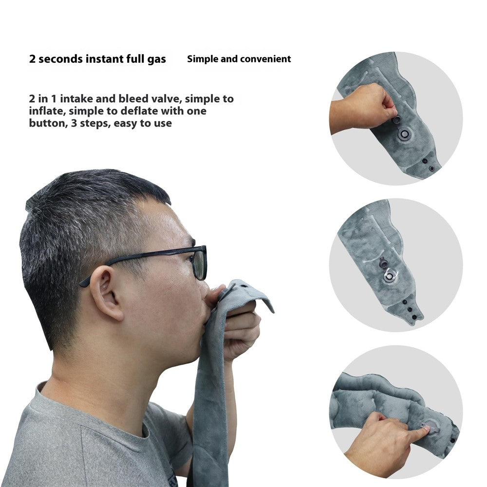 PICTET.FINO RH66 Crystal Velvet Inflatable Neck Pillow Travel-Friendly Portable Neck Pillow