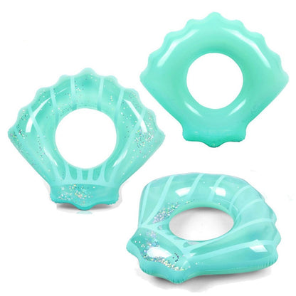 100*110cm PVC Swim Ring Inflatable Sequins Shell Shape Water Float for Children Adults