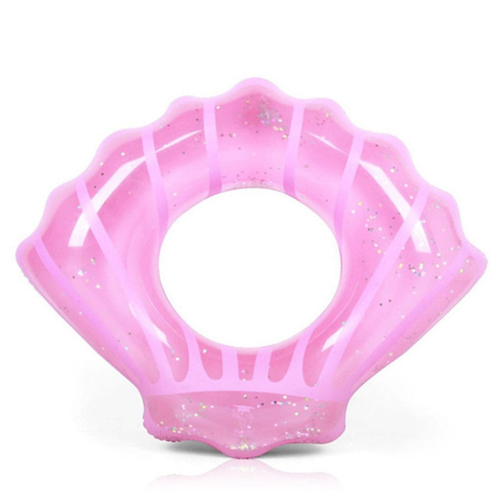 80*90cm Sequins Shell Shape Inflatable Swimming Ring Summer Pool Toy