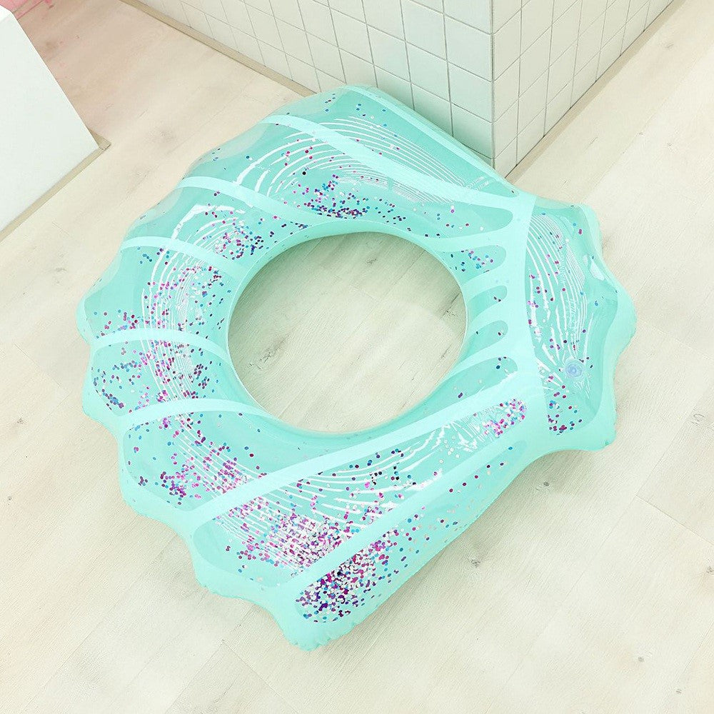 70*80cm Scallop Shell Inflatable Swim Ring Glitter Sequins Summer Swim Tube Inflatable Pool Toy