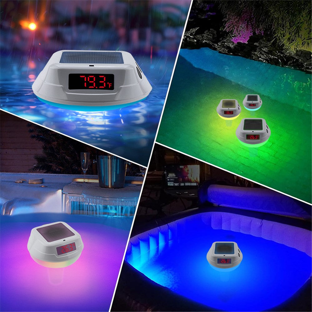 TS-PL01 Wireless Floating Pool Thermometer Solar Powered Digital Display Water Temperature Meter with RGB Light