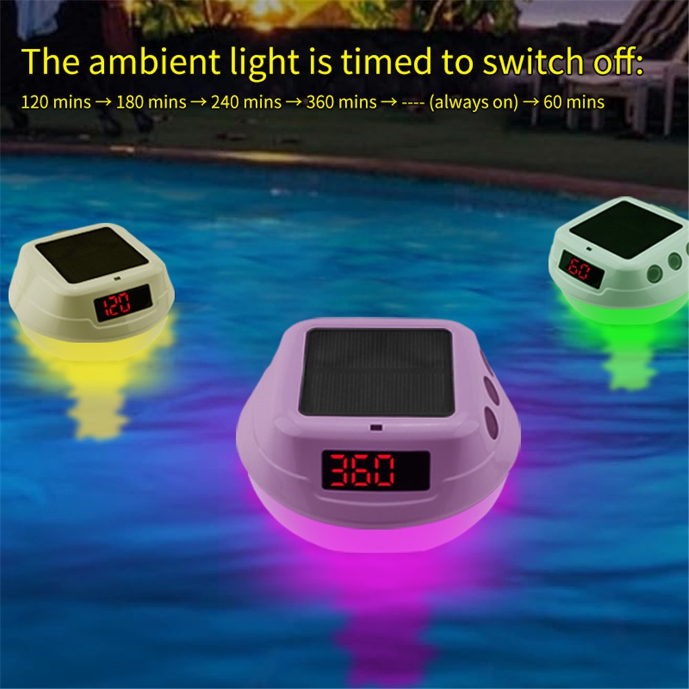 TS-PL01 Wireless Floating Pool Thermometer Solar Powered Digital Display Water Temperature Meter with RGB Light