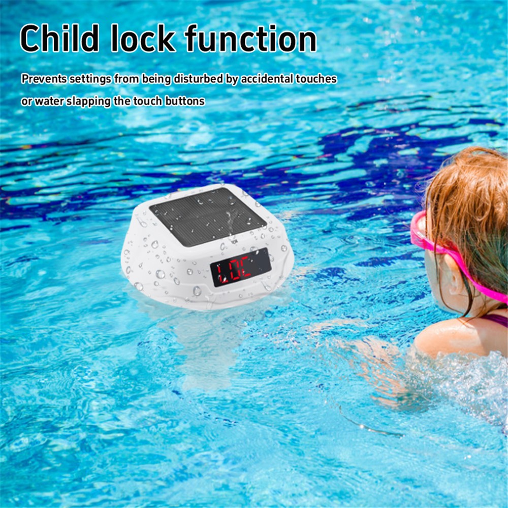 TS-PL01 Wireless Floating Pool Thermometer Solar Powered Digital Display Water Temperature Meter with RGB Light