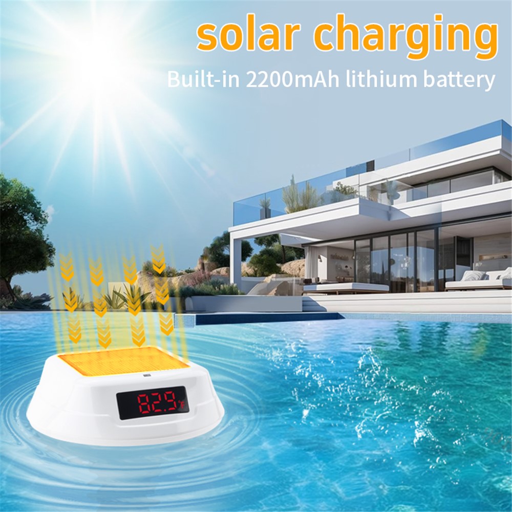 TS-PL01 Wireless Floating Pool Thermometer Solar Powered Digital Display Water Temperature Meter with RGB Light