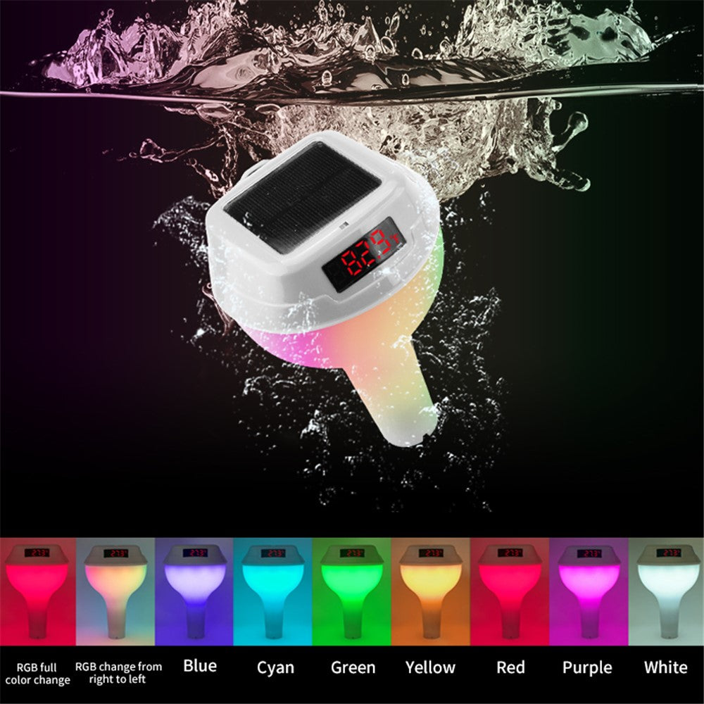 TS-PL04 RGB Solar Wireless Pool Thermometer Digital Display Floating Temperature Meter for Swimming Pool