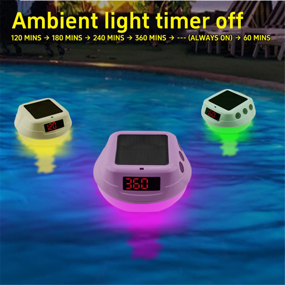 TS-PL04 RGB Solar Wireless Pool Thermometer Digital Display Floating Temperature Meter for Swimming Pool