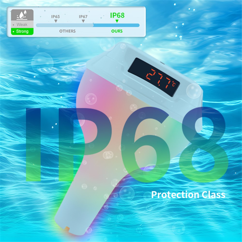 TS-PL04 RGB Solar Wireless Pool Thermometer Digital Display Floating Temperature Meter for Swimming Pool