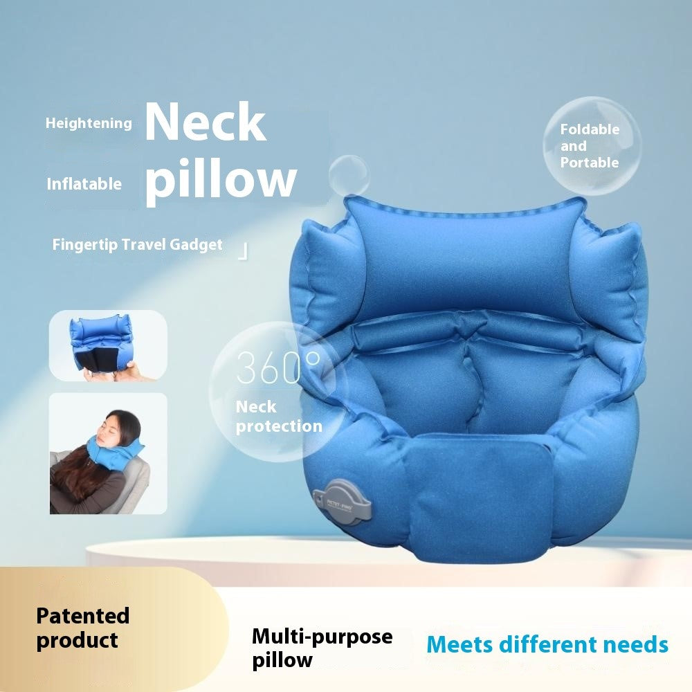 PICTET.FINO PF110A Inflatable Neck Pillow Extended Height Compact Travel Cushion for Home / Outdoor