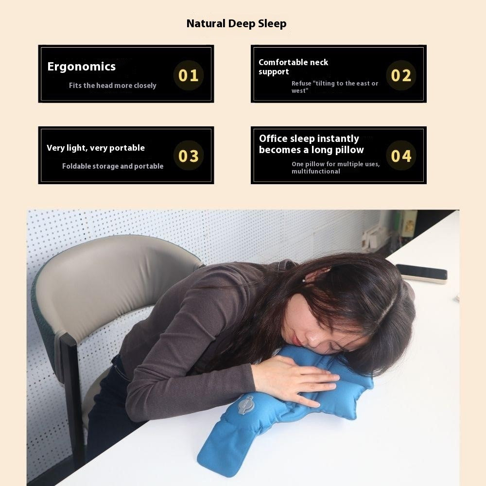 PICTET.FINO PF110A Inflatable Neck Pillow Extended Height Compact Travel Cushion for Home / Outdoor
