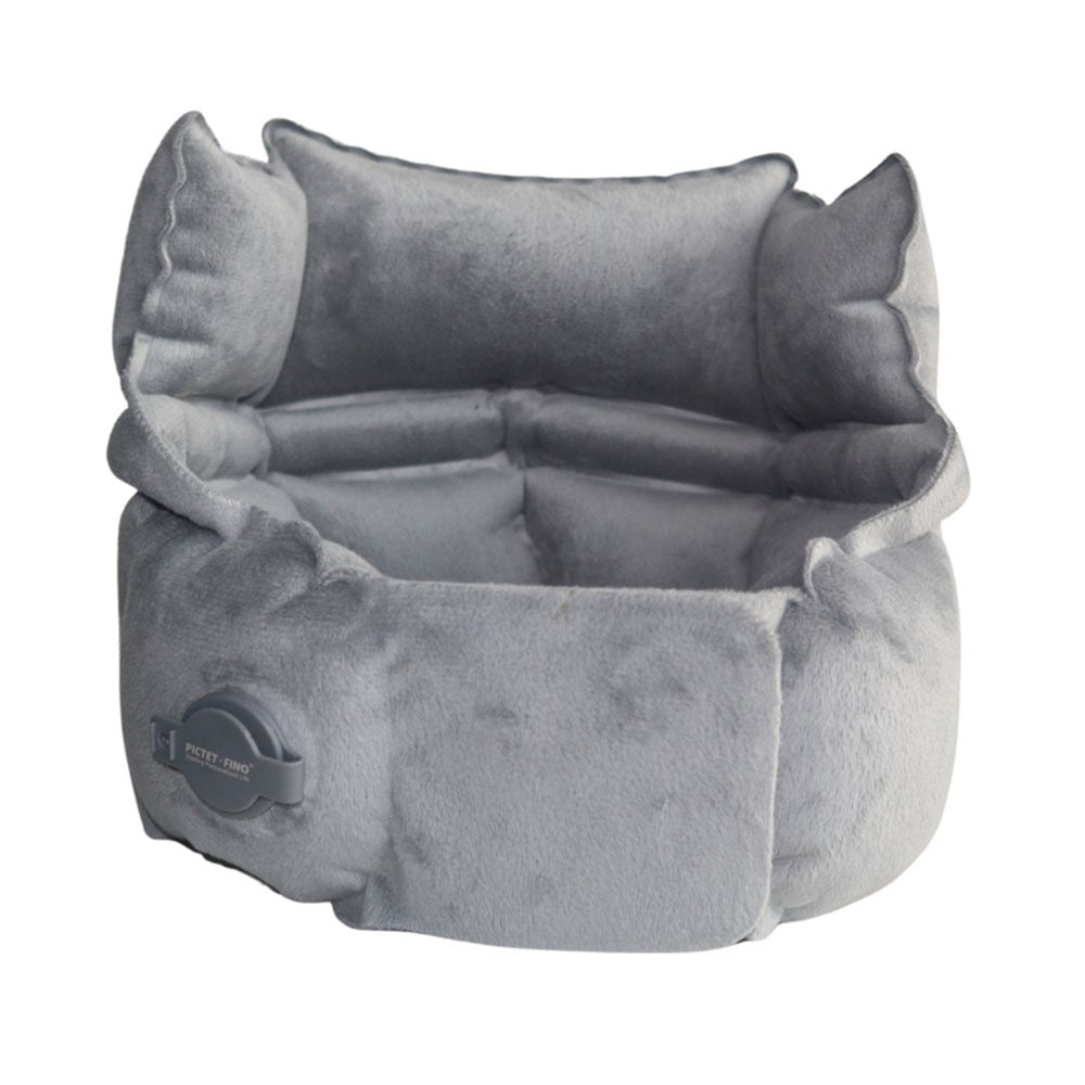 PICTET.FINO PF110B Inflatable Neck Pillow Elevated Design Crystal Velvet Inflate Pillow for Travel
