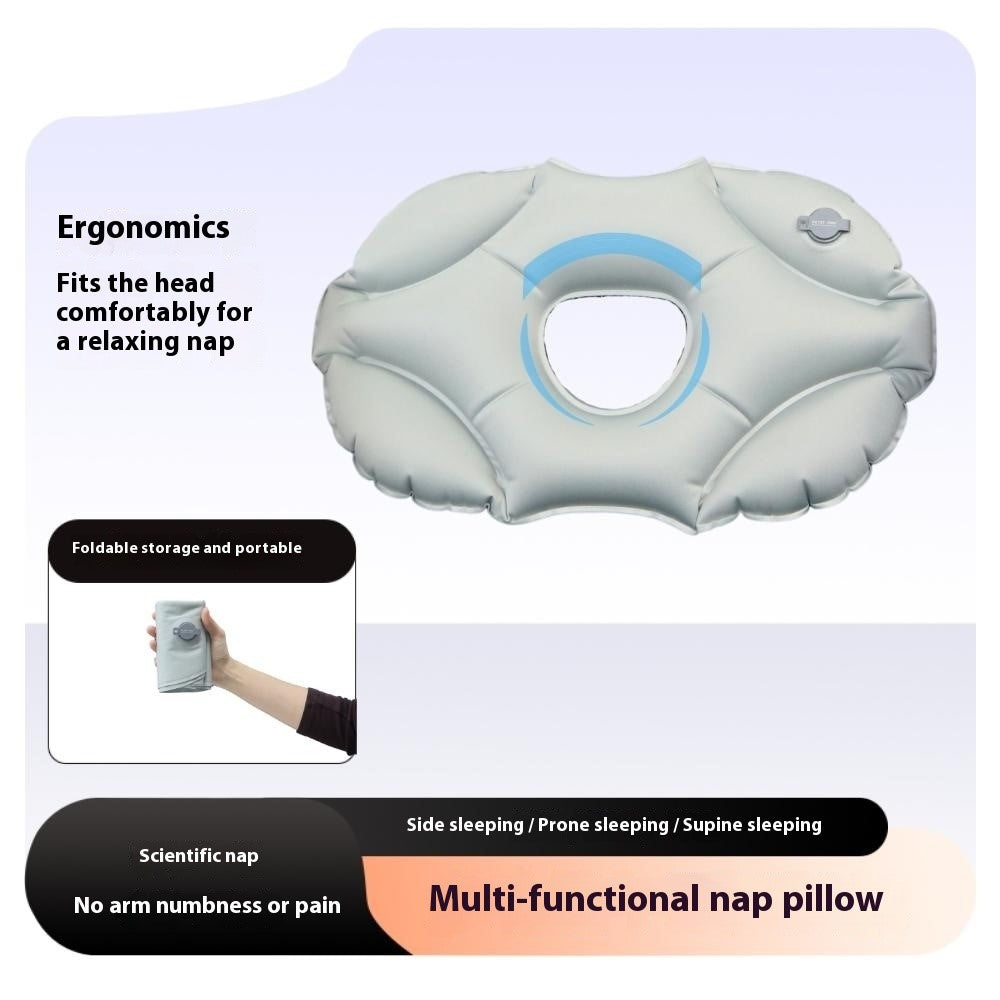 PICTET.FINO PF111A Inflatable Face Down Pillow Breathable Ergonomic Design for Nap / Back Support