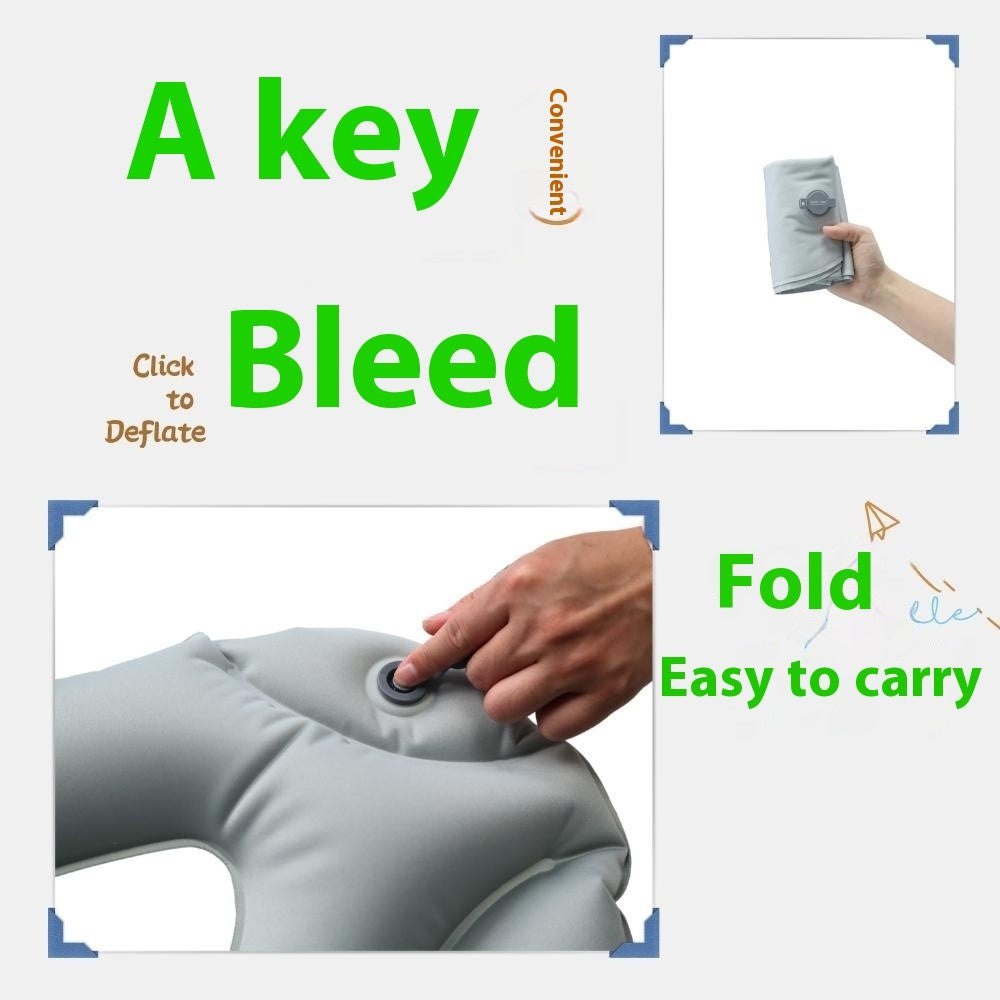 PICTET.FINO PF111B Inflatable Pillow for face Down Sleeping Crystal Velvet Portable Pillow