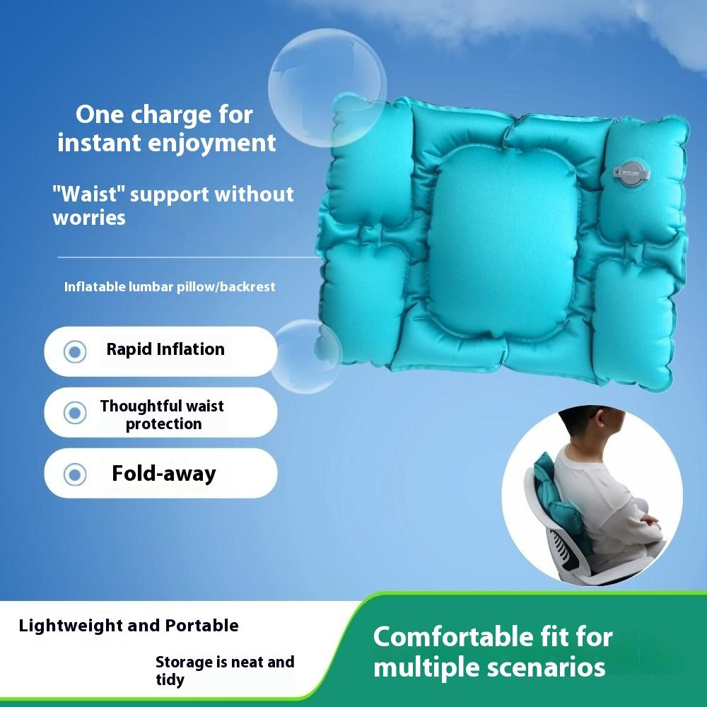 PICTET.FINO PF112A Inflatable Lumbar Pillow Ergonomic Design S-Curve Support for Car / Office Chair
