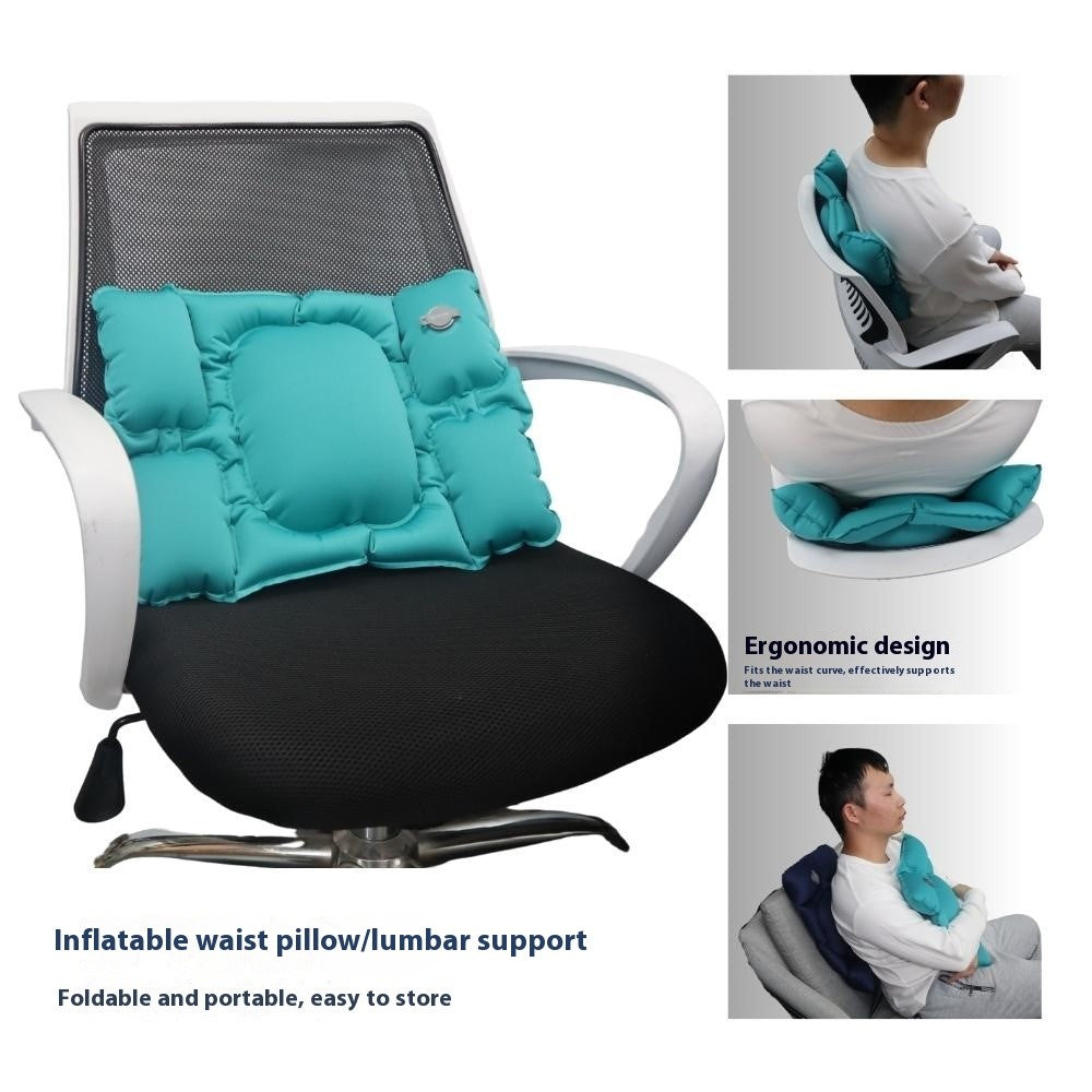 PICTET.FINO PF112A Inflatable Lumbar Pillow Ergonomic Design S-Curve Support for Car / Office Chair
