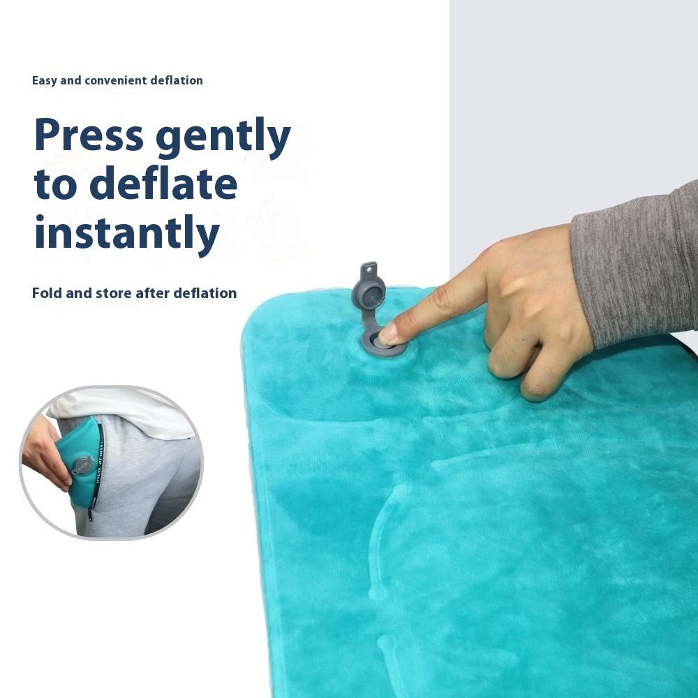 PICTET.FINO PF112B Inflatable Lumbar Pillow Ergonomic Design Crystal Velvet S-Curve Support for Car / Office Chair