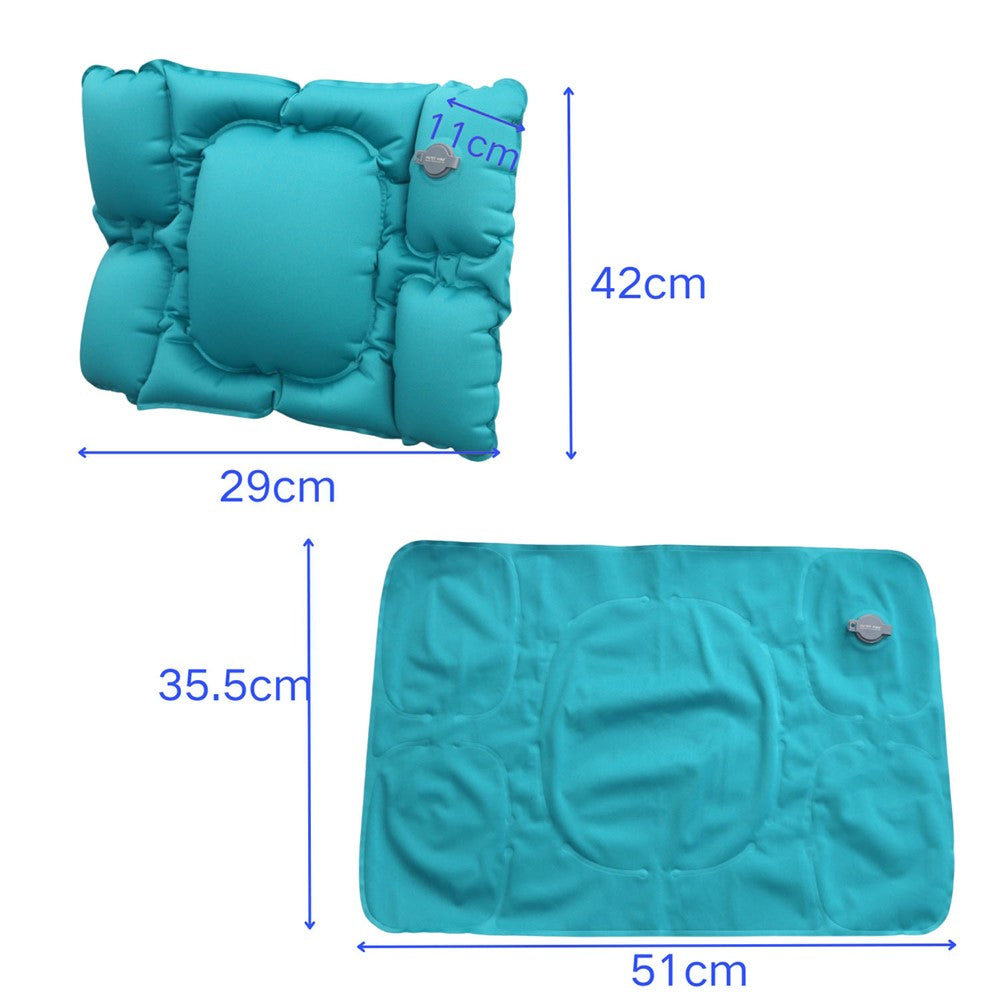 PICTET.FINO PF112B Inflatable Lumbar Pillow Ergonomic Design Crystal Velvet S-Curve Support for Car / Office Chair
