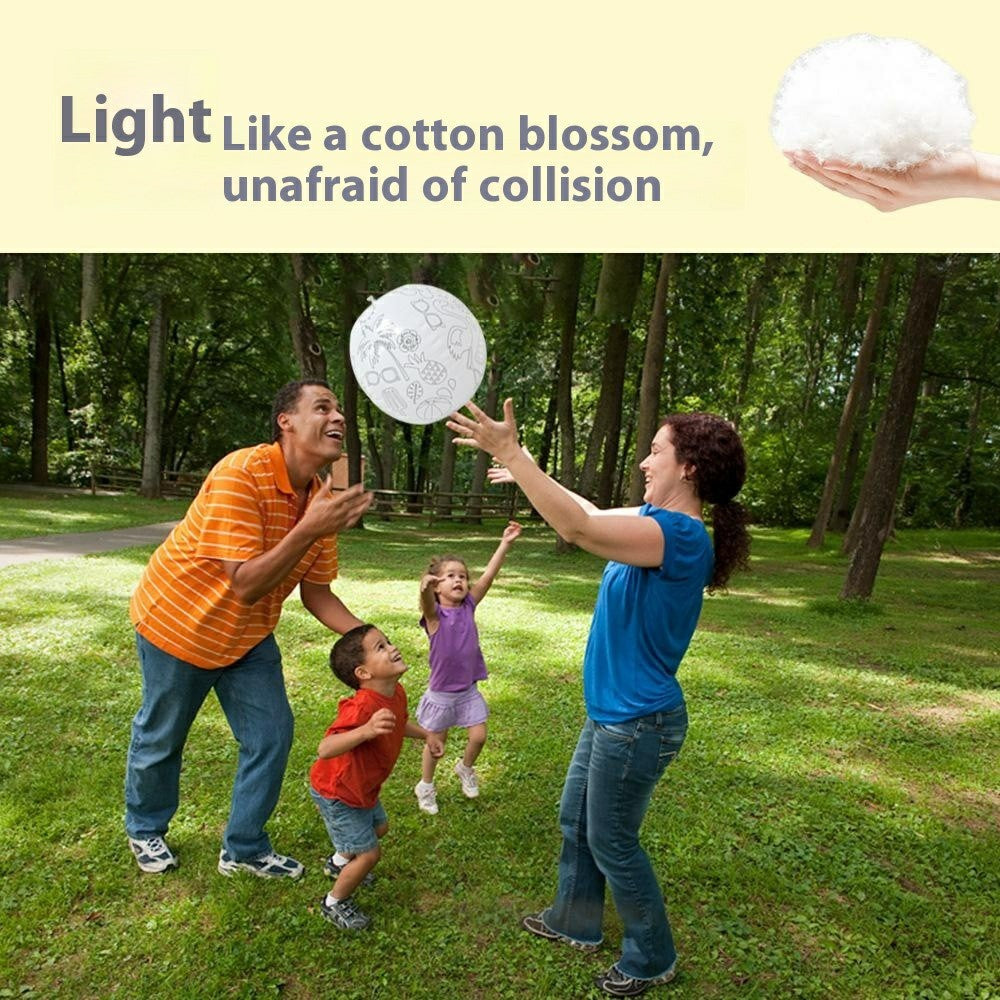 30cm Diameter Creative DIY Inflatable Beach Ball with 4 Markers Doodle Drawing Toy for Kids
