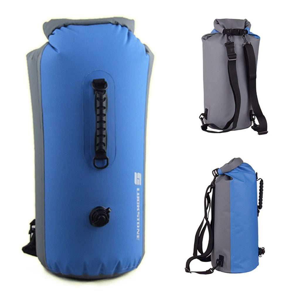 LUCKSTONE 35L Inflatable Waterproof Dry Bag Backpack Tote Bucket Bag for Swimming Rafting Drifting