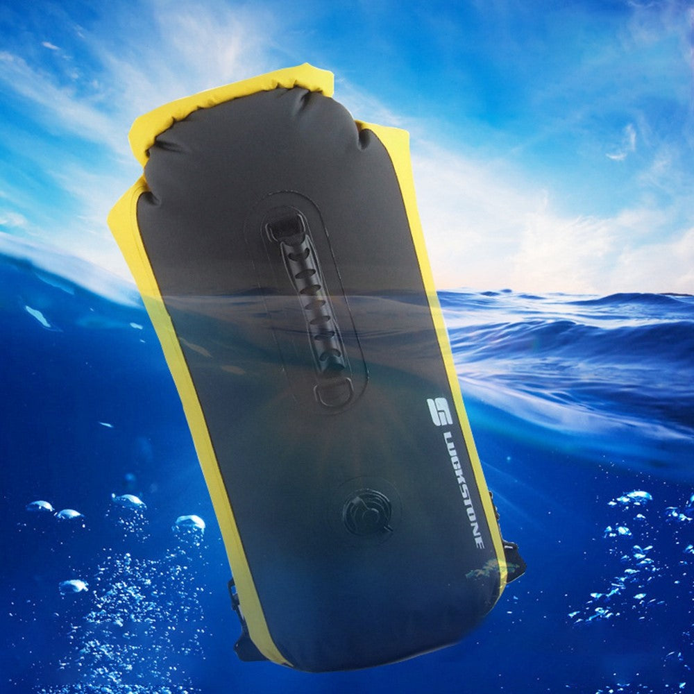 LUCKSTONE 35L Inflatable Waterproof Dry Bag Backpack Tote Bucket Bag for Swimming Rafting Drifting