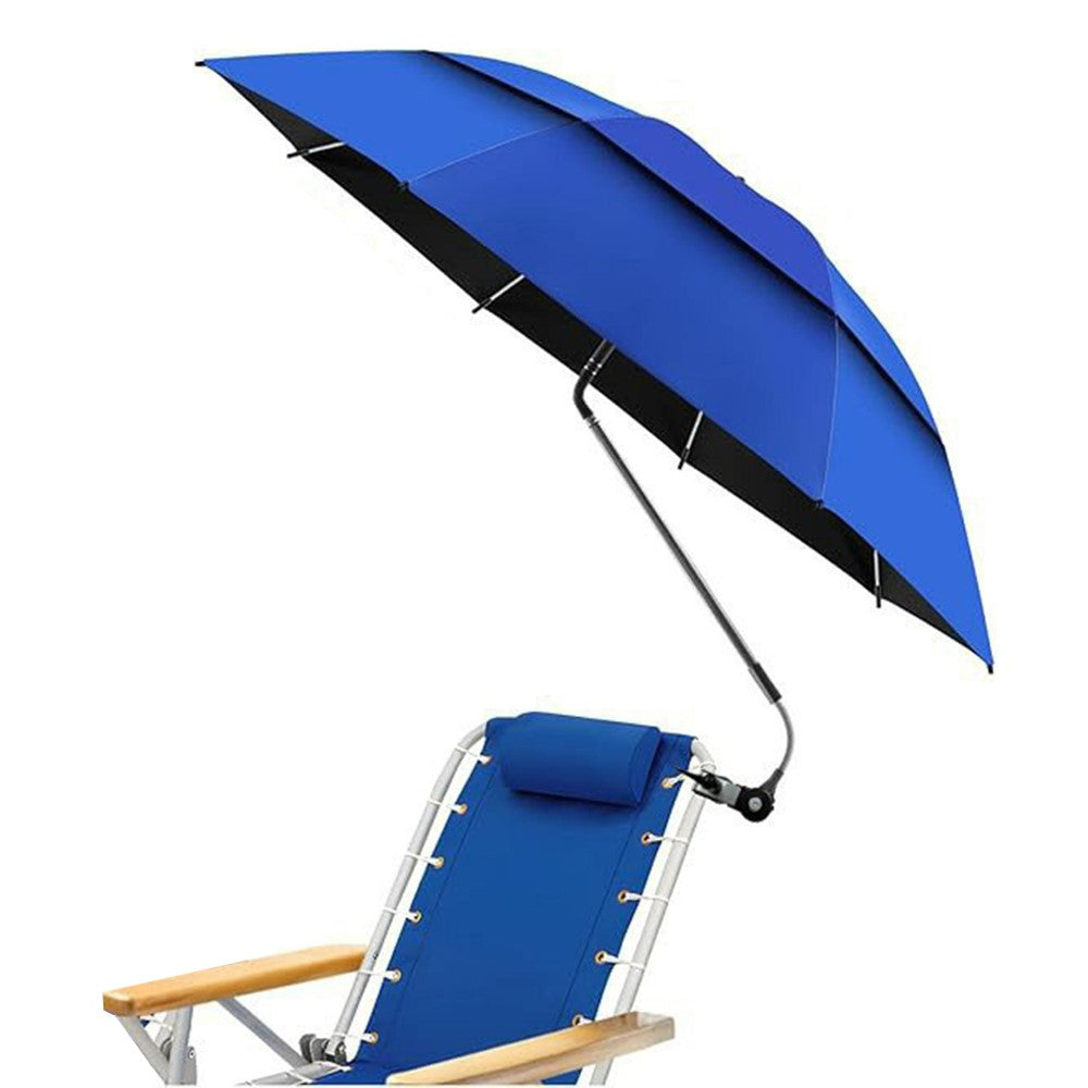 Outdoor Sun Umbrella for Fishing Camping Folding Beach Chair Clamp Umbrella 120cm Canopy Anti-UV Protection