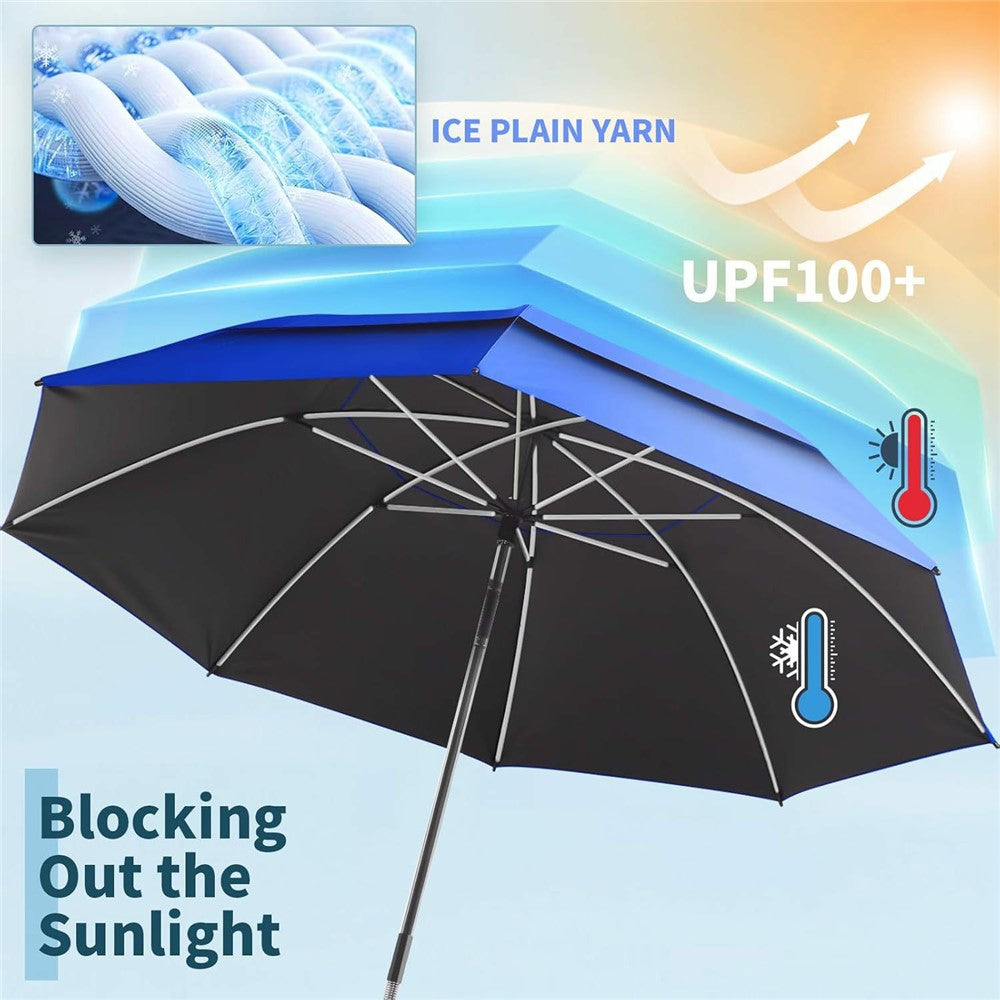 Outdoor Sun Umbrella for Fishing Camping Folding Beach Chair Clamp Umbrella 120cm Canopy Anti-UV Protection