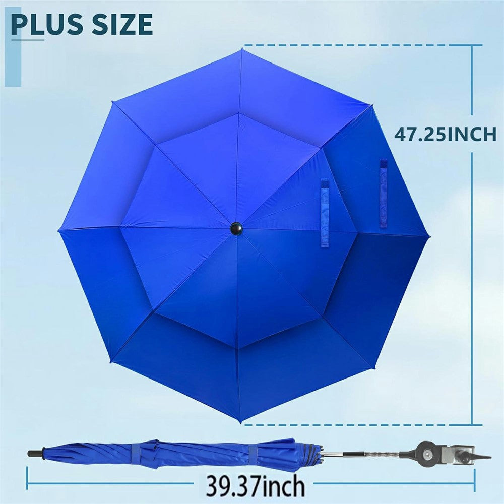 Outdoor Sun Umbrella for Fishing Camping Folding Beach Chair Clamp Umbrella 120cm Canopy Anti-UV Protection
