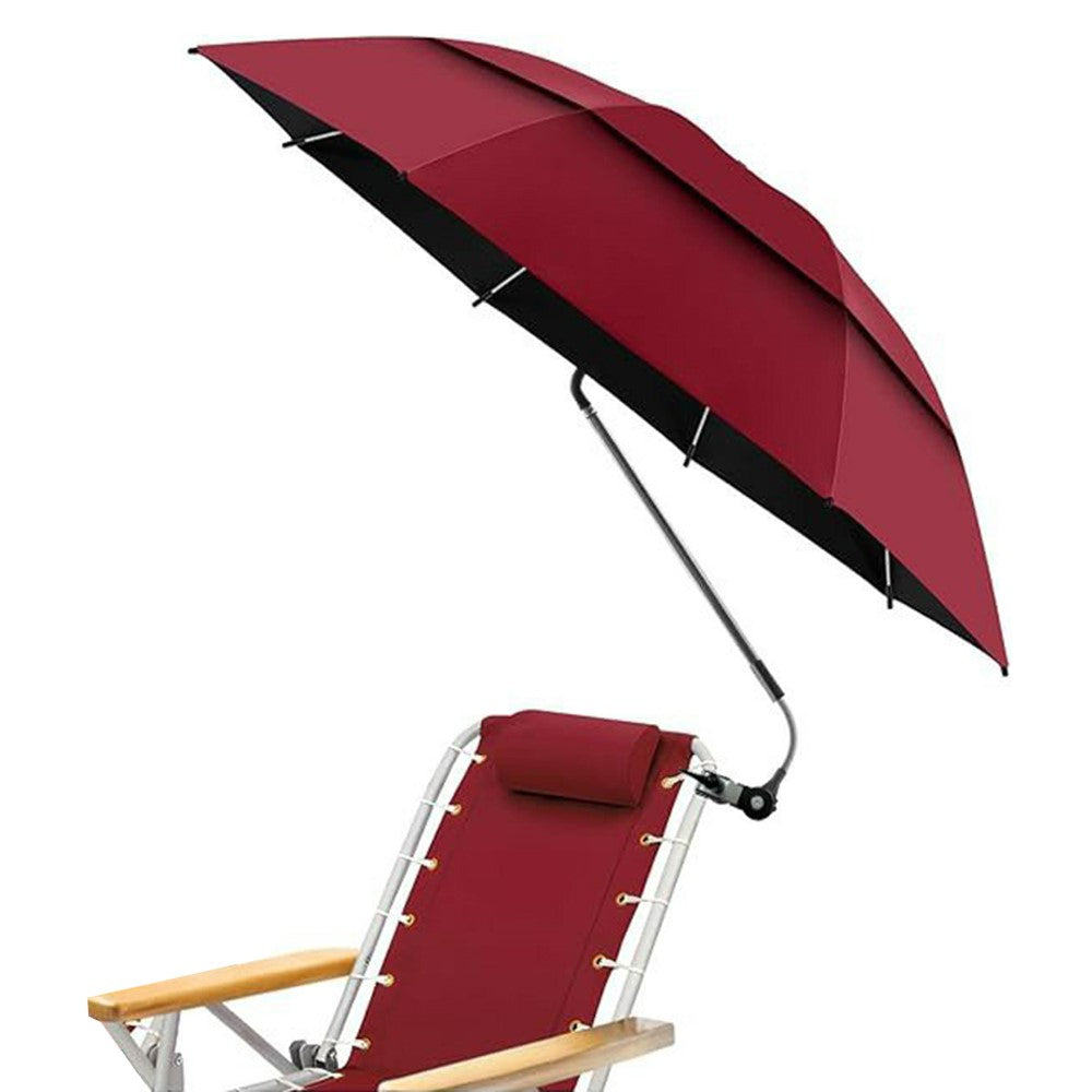 Outdoor Sun Umbrella for Fishing Camping Folding Beach Chair Clamp Umbrella 120cm Canopy Anti-UV Protection