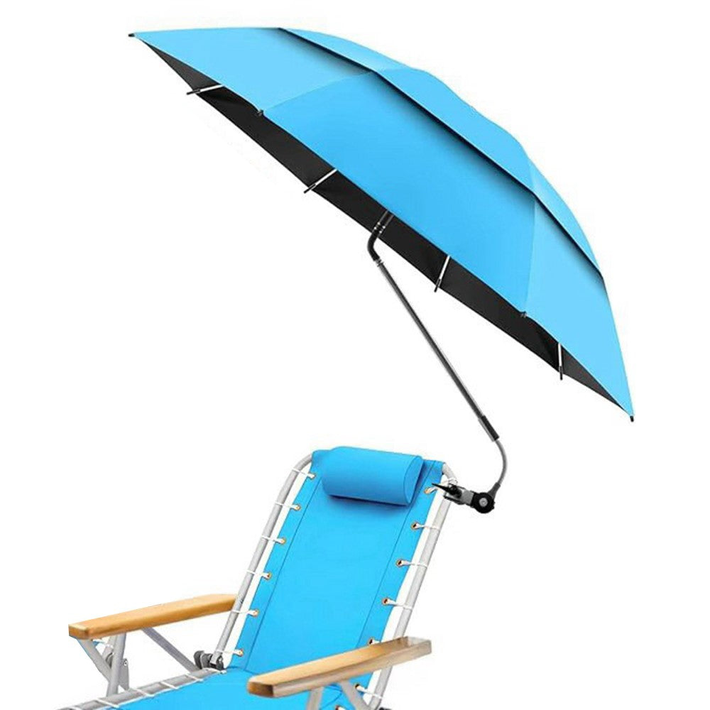 Outdoor Sun Umbrella for Fishing Camping Folding Beach Chair Clamp Umbrella 120cm Canopy Anti-UV Protection