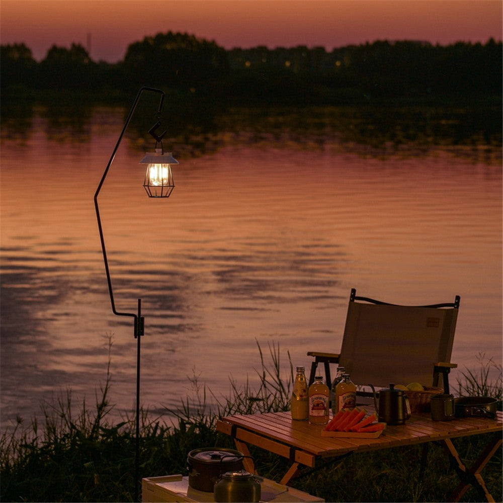 Vintage Iron Art Tent Lantern Rechargeable Hanging Lamp Portable Camping LED Light
