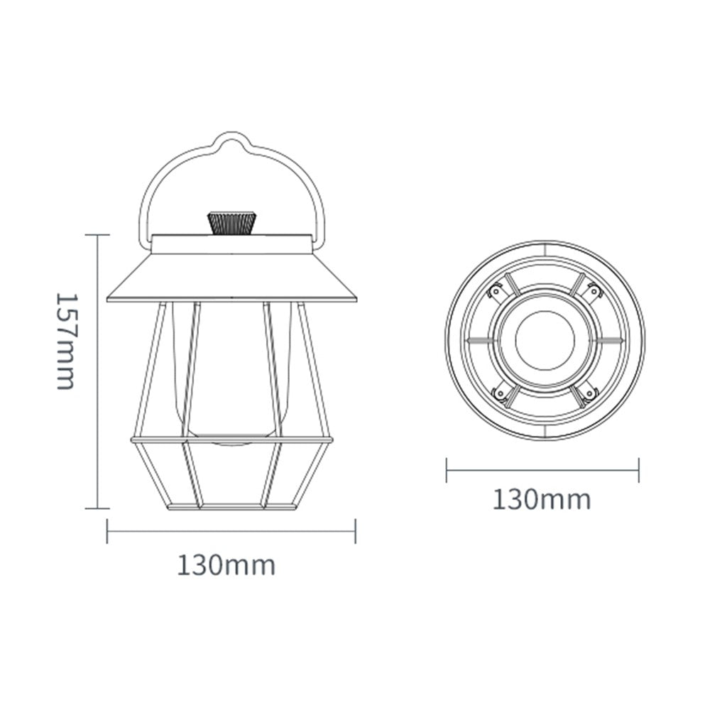 Vintage Iron Art Tent Lantern Rechargeable Hanging Lamp Portable Camping LED Light