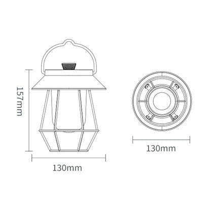 Vintage Iron Art Tent Lantern Rechargeable Hanging Lamp Portable Camping LED Light