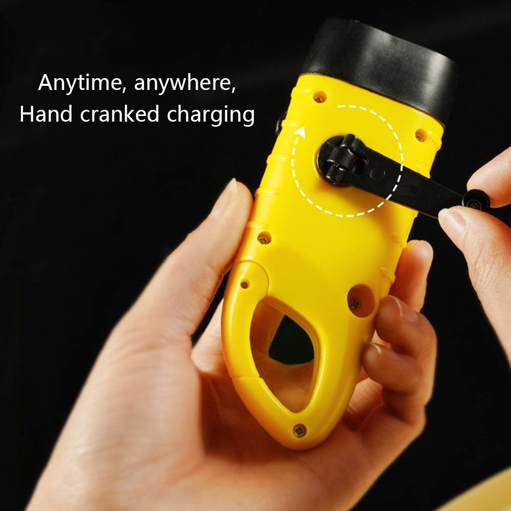 AOTU Outdoor Emergency Solar Power Hand Crank Flashlight LED Hand Crank Power Lights