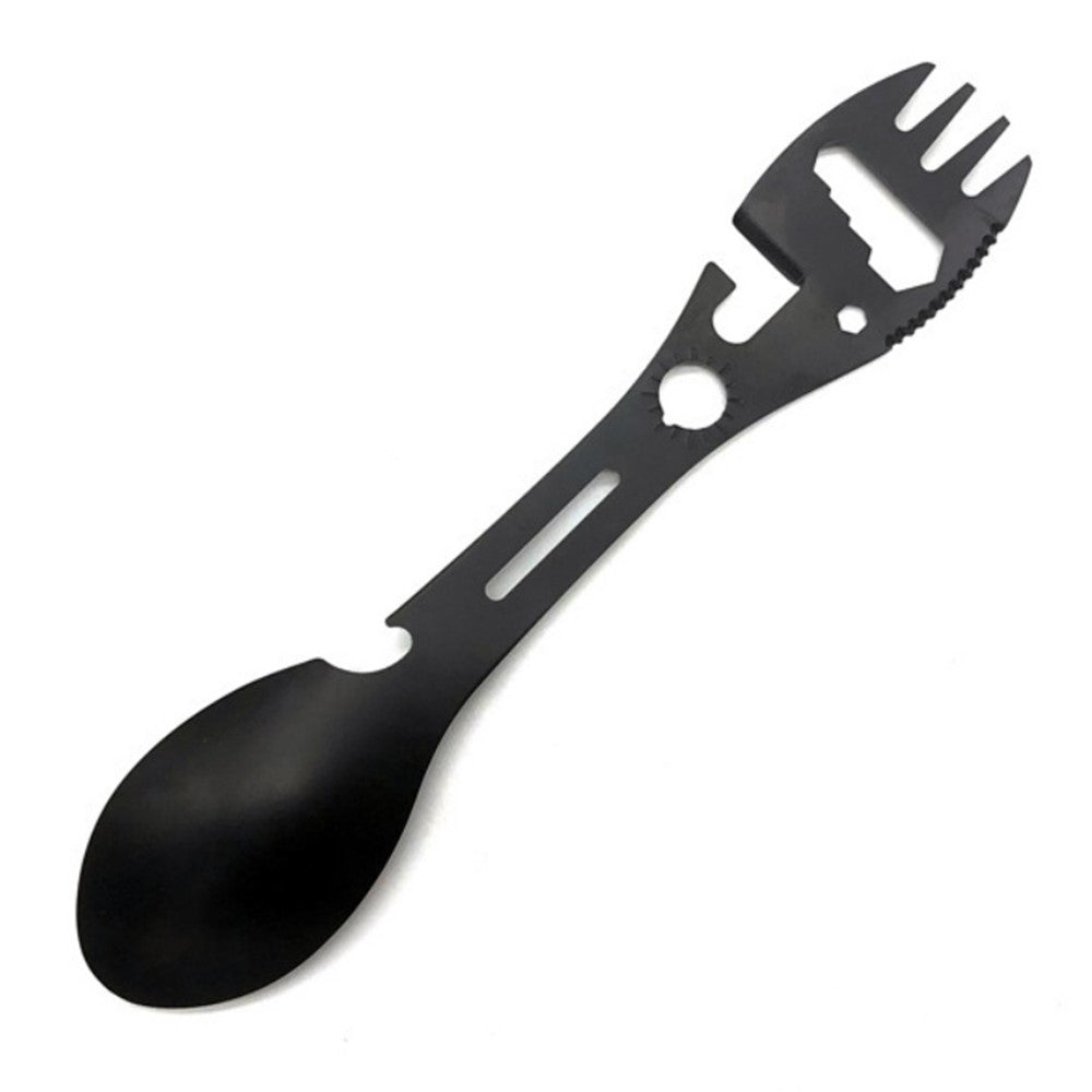 Stainless Steel Camping Spoon Fork Knife Wine Bottle Opener (BPA-Free, No FDA Certified)