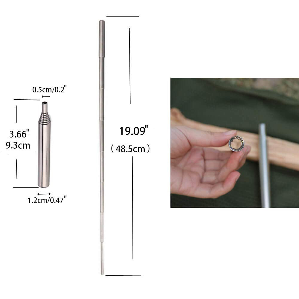 304 Stainless Steel Fire Blowing Tube Outdoor Camping Retractable Fire Blowing Stick