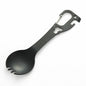 DIY058 2-in-1 Spoon Fork 420 Stainless Steel Outdoor Camping Cutlery Bottle Opener Tool (No FDA, BPA Free)