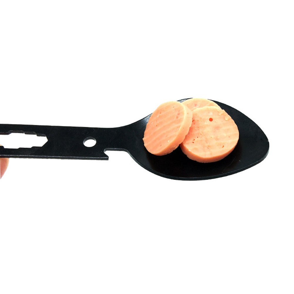 DIY0432 10-in-1 Utility Tactical Spork Stainless Steel Spoon Bottle Opener Camping Utensil (No FDA Certificate)