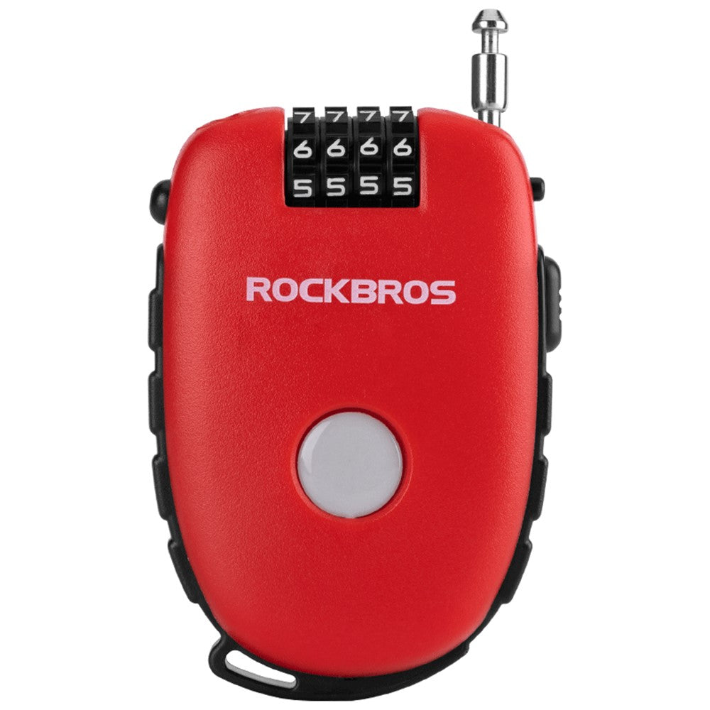 ROCKBROS 32420981001 Teleskop-Kettenschloss für Fahrräder – Anti-Diebstahl Stahlseil, Helm-/Rucksackschloss mit Zahlencode