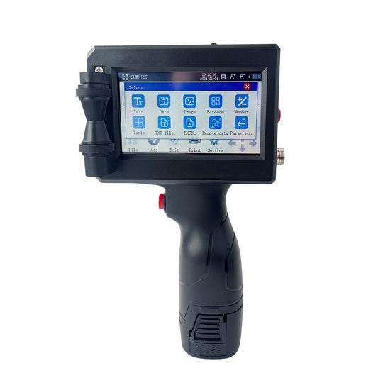 Portable 12.7mm Handheld Inkjet Printer QR Barcode Batch Number Expiry Date Label Printing Machine, EU Plug